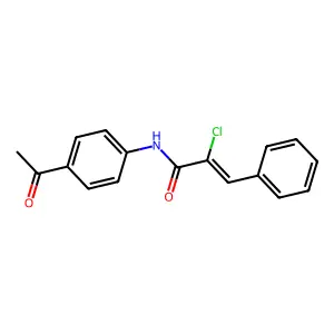 (Z)-N-(4-acetylphenyl)-2-chloro-3-phenylprop-2-enamide structure