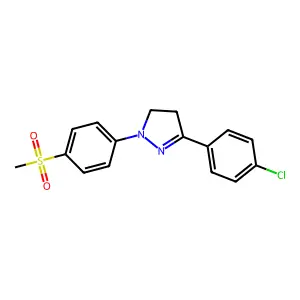 1H-Pyrazole, 3-(4-chlorophenyl)-4,5-dihydro-1-(4-(methylsulfonyl)phenyl)- structure