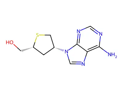 L-threo-Pentitol, 2-(6-amino-9H-purin-9-yl)-1,2,3,4-tetradeoxy-1,4-epithio- structure