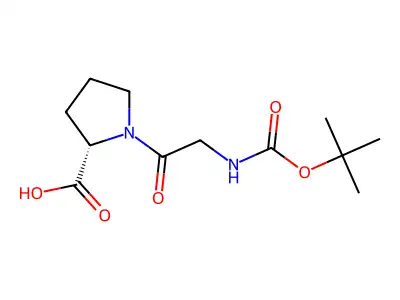 tert-Butyloxycarbonylglycyl-L-proline structure