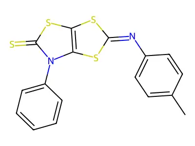 1,3-Dithiolo(4,5-d)thiazole-5(6H)-thione, 2-((4-methylphenyl)imino)-6-phenyl- structure