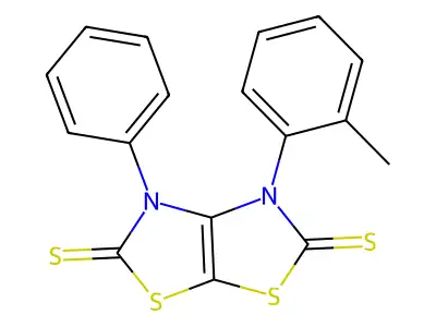 Thiazolo(4,5-d)thiazole-2,5(3H,4H)-dithione, 3-(2-methylphenyl)-4-phenyl- structure