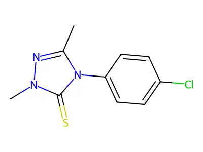 4-(4-chlorophenyl)-2,5-dimethyl-2,4-dihydro-3H-1,2,4-triazole-3-thione structure