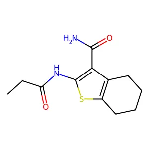 2-Propionamido-4,5,6,7-tetrahydrobenzo[b]thiophene-3-carboxamide structure