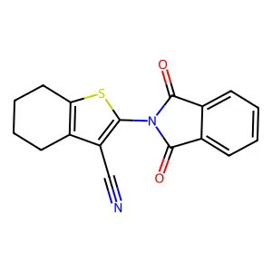 2-(1,3-dioxo-1,3-dihydro-2H-isoindol-2-yl)-4,5,6,7-tetrahydro-1-benzothiophene-3-carbonitrile structure