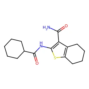 2-(Cyclohexanecarboxamido)-4,5,6,7-tetrahydrobenzo[b]thiophene-3-carboxamide structure