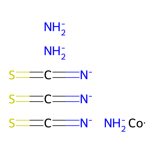 Triamminetris(thiocyanato-N)cobalt structure