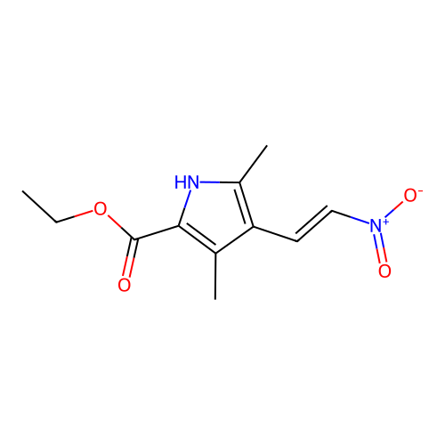 ethyl 3,5-dimethyl-4-(2-nitroethenyl)-1H-pyrrole-2-carboxylate structure