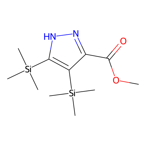 methyl 3,4-bis(trimethylsilyl)-1H-pyrazole-5-carboxylate structure