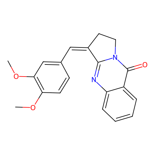 (Z)-3-(3,4-dimethoxybenzylidene)-2,3-dihydropyrrolo[2,1-b]quinazolin-9(1H)-one structure
