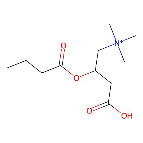 (2-Butanoyloxy-3-carboxypropyl)-trimethylazanium structure