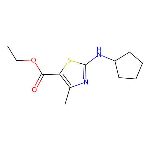 Ethyl 2-(cyclopentylamino)-4-methyl-1,3-thiazole-5-carboxylate structure