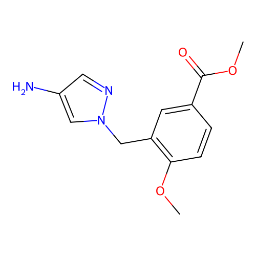 Methyl 3-((4-amino-1H-pyrazol-1-yl)methyl)-4-methoxybenzoate structure