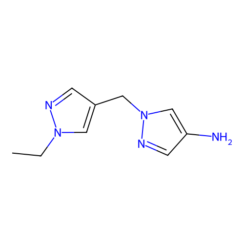 1-[(1-ethyl-1H-pyrazol-4-yl)methyl]-1H-pyrazol-4-amine structure