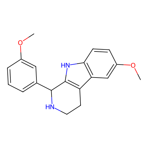 6-methoxy-1-(3-methoxyphenyl)-2,3,4,9-tetrahydro-1H-beta-carboline structure