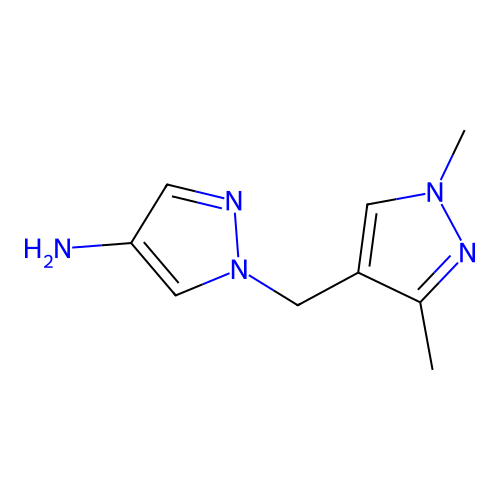 1-[(1,3-dimethyl-1H-pyrazol-4-yl)methyl]-1H-pyrazol-4-amine structure