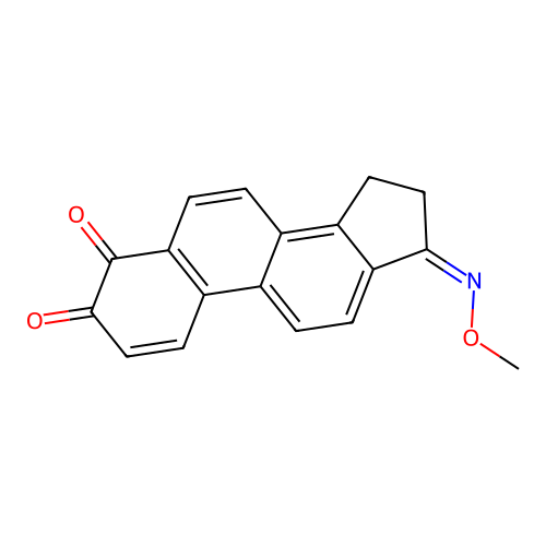3H-Cyclopenta(a)phenanthrene-3,4,17-trione, 15,16-dihydro-, 17-(O-methyloxime) structure