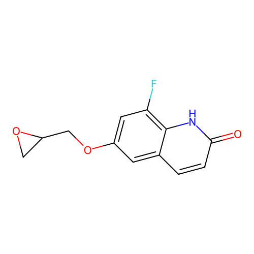 8-fluoro-6-(oxiran-2-ylmethoxy)-1H-quinolin-2-one structure