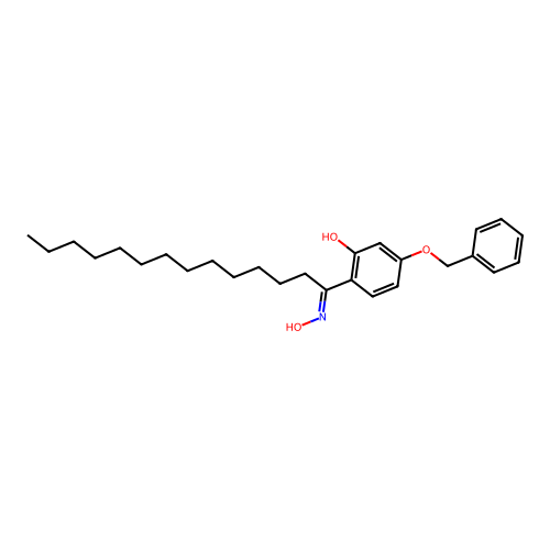 2-(N-hydroxy-C-tridecylcarbonimidoyl)-5-phenylmethoxyphenol structure