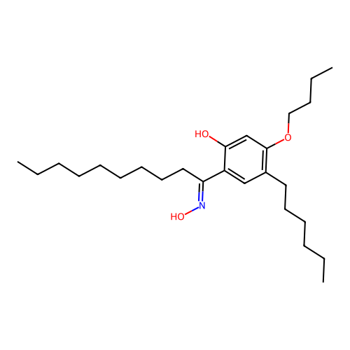 5-butoxy-4-hexyl-2-(N-hydroxy-C-nonylcarbonimidoyl)phenol structure