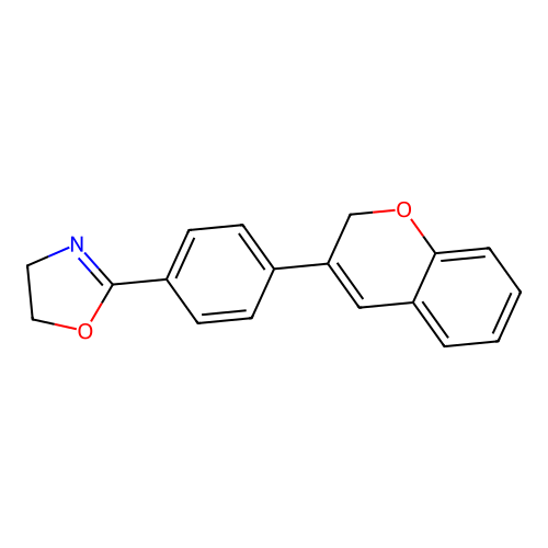 2-[4-(2H-chromen-3-yl)phenyl]-4,5-dihydrooxazole structure
