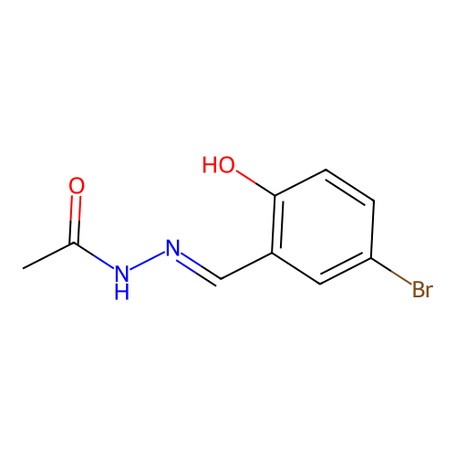 N-[(5-bromo-2-hydroxyphenyl)methylideneamino]acetamide structure