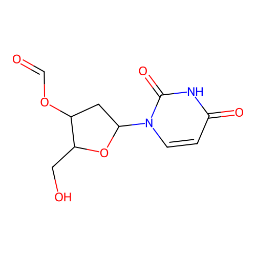 [5-(2,4-Dioxopyrimidin-1-yl)-2-(hydroxymethyl)oxolan-3-yl] formate structure