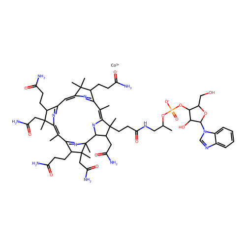 Coalpha-(alpha-5,6-dimethylbenzimidazolyl)-cobeta-cyanocobamide structure