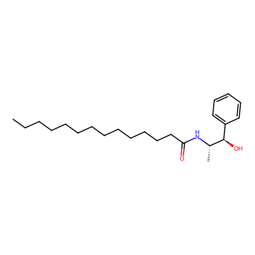 N-[(1R,2S)-1-hydroxy-1-phenylpropan-2-yl]tetradecanamide structure