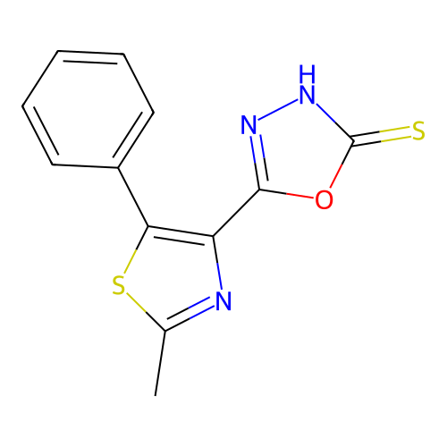 1,3,4-Oxadiazole-2(3H)-thione, 5-(2-methyl-5-phenyl-4-thiazolyl)- structure