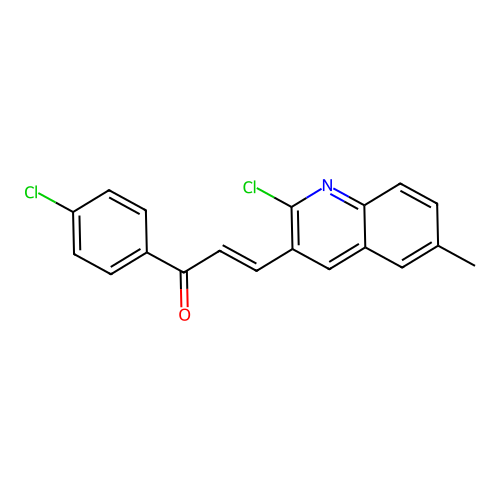 1-(4-Chlorophenyl)-3-(2-chloro-6-methyl-3-quinolinyl)-2-propen-1-one structure