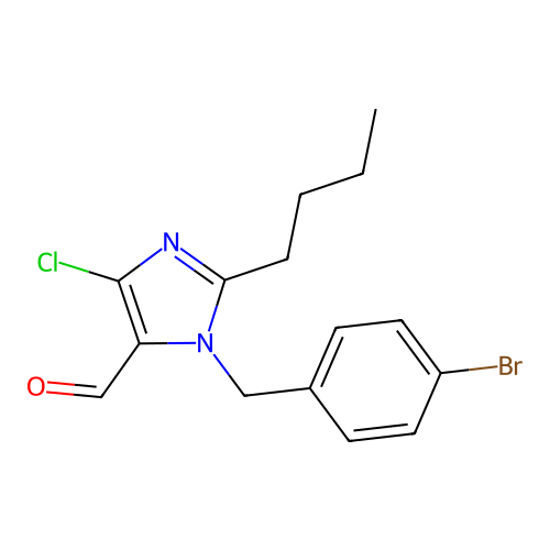 2-n-Butyl-4-chloro-1-(4-bromobenzyl)-5-formylimidazole structure