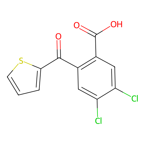 Benzoic acid, 4,5-dichloro-2-(2-thienylcarbonyl)- structure