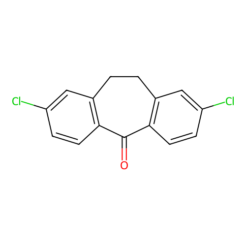 2,8-Dichloro-10,11-dihydro-dibenzo[a,d]cycloheptene-5-one structure