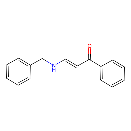 (E)-3-(benzylamino)-1-phenylprop-2-en-1-one structure