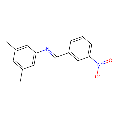 3,5-dimethyl-N-(3-nitrobenzylidene)aniline structure