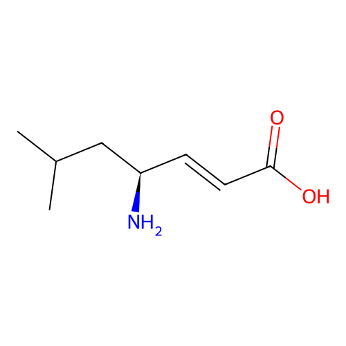 4-Amino-6-methylhept-2-enoic acid structure