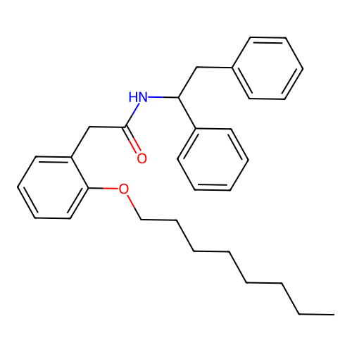 Benzeneacetamide, N-(1,2-diphenylethyl)-2-(octyloxy)- structure