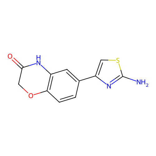 6-(2-amino-1,3-thiazol-4-yl)-2H-1,4-benzoxazin-3(4H)-one structure