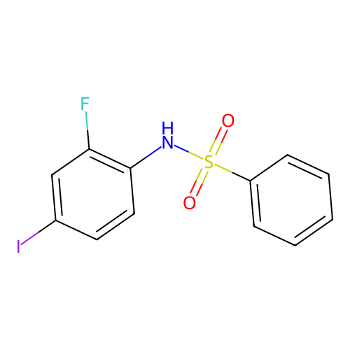 N-(2-fluoro-4-iodophenyl)benzenesulfonamide structure