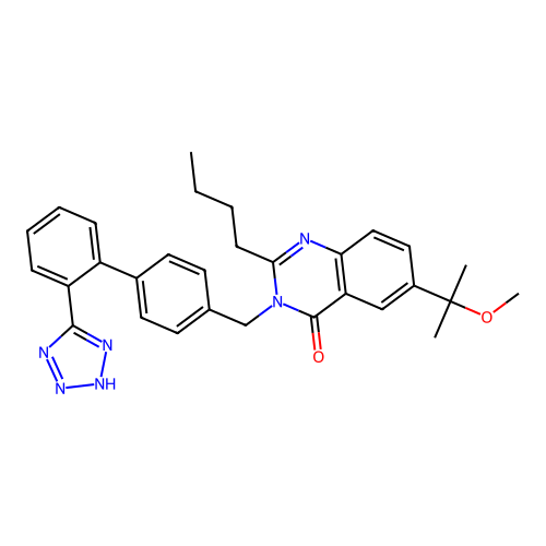 2-Butyl-6-(1-methoxy-1-methylethyl)-3-[2'-(1H-tetrazol-5-yl)biphenyl-4-ylmethyl]quinazolin-4(3H)-one structure
