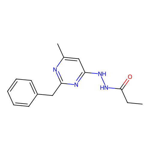 N'-(2-benzyl-6-methylpyrimidin-4-yl)propanehydrazide structure