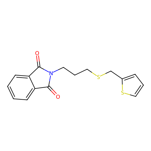 2-[3-(Thiophen-2-ylmethylsulfanyl)propyl]isoindole-1,3-dione structure