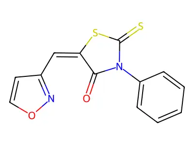 5-(1,2-Oxazol-3-ylmethylidene)-3-phenyl-2-sulfanylidene-1,3-thiazolidin-4-one structure