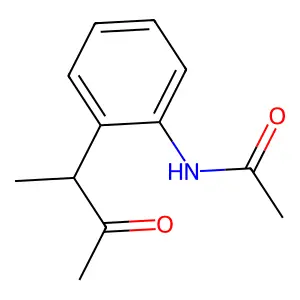 N-[2-(3-oxobutan-2-yl)phenyl]acetamide structure
