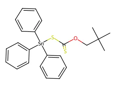 O-(2,2-dimethylpropyl) triphenylstannylsulfanylmethanethioate structure