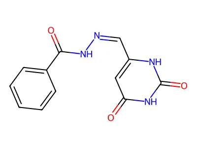 N-[(2,4-dioxo-1H-pyrimidin-6-yl)methylideneamino]benzamide structure