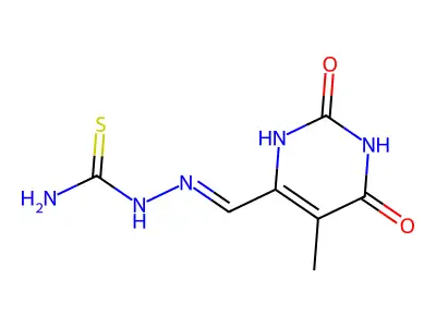 [(5-methyl-2,4-dioxo-1H-pyrimidin-6-yl)methylideneamino]thiourea structure
