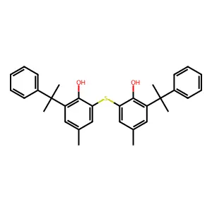 2,2'-Thiobis[4-methyl-6-(1-methyl-1-phenylethyl)phenol] structure
