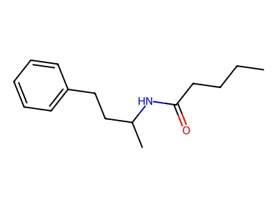 N-(1-Methyl-3-phenylpropyl)valeramide structure